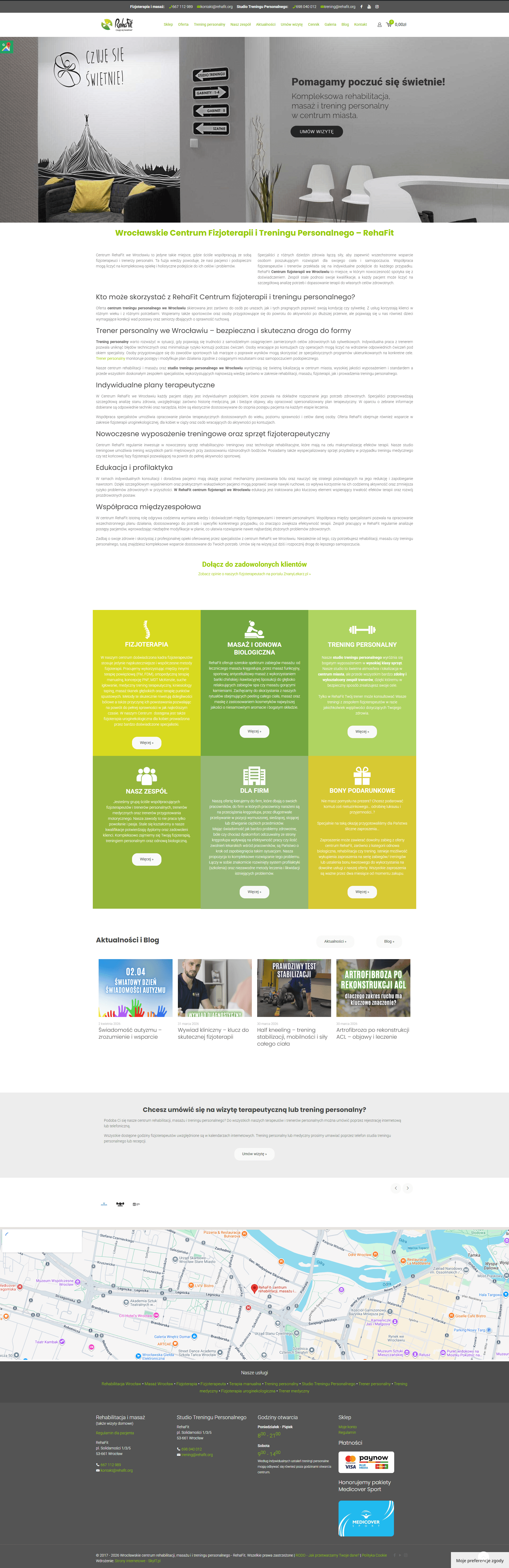 Redesign i migracja rehafit.org – WordPress bez Elementora, customowy motyw i 61 przekierowań 301