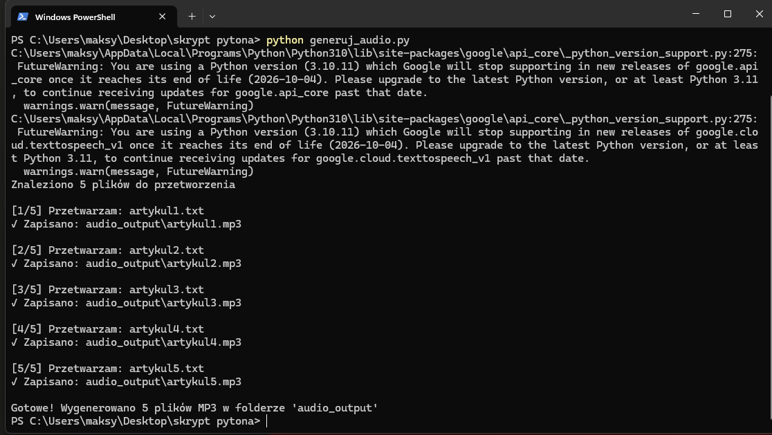 PowerShell - output uruchomionego skryptu z progressem generacji
